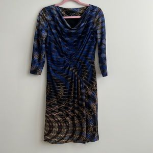 Hilton Hollis Like New Graphic Dress Size M Imported Italian Fabric